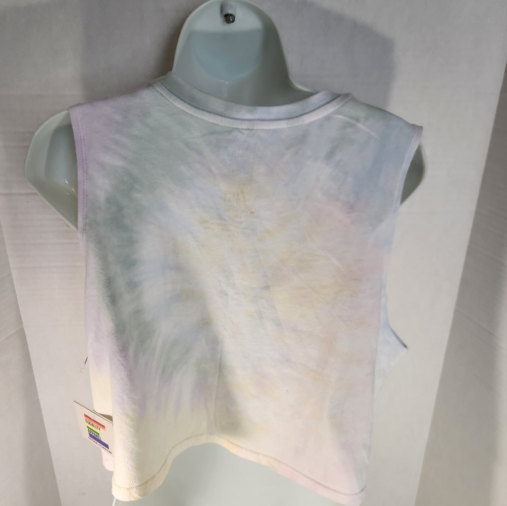 NWT Women's Equality Apparel Tie-Dye Sleeveless Crop Tank Top - Picture 5 of 5